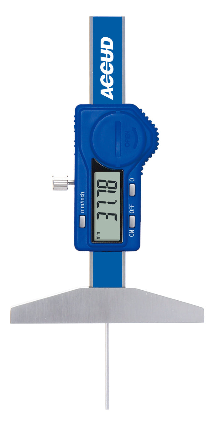 MINI DIGITAL DEPTH GAGE WITH ROUND BAR range 0-25mm/0-1" resolution 0.01mm/0.0005"