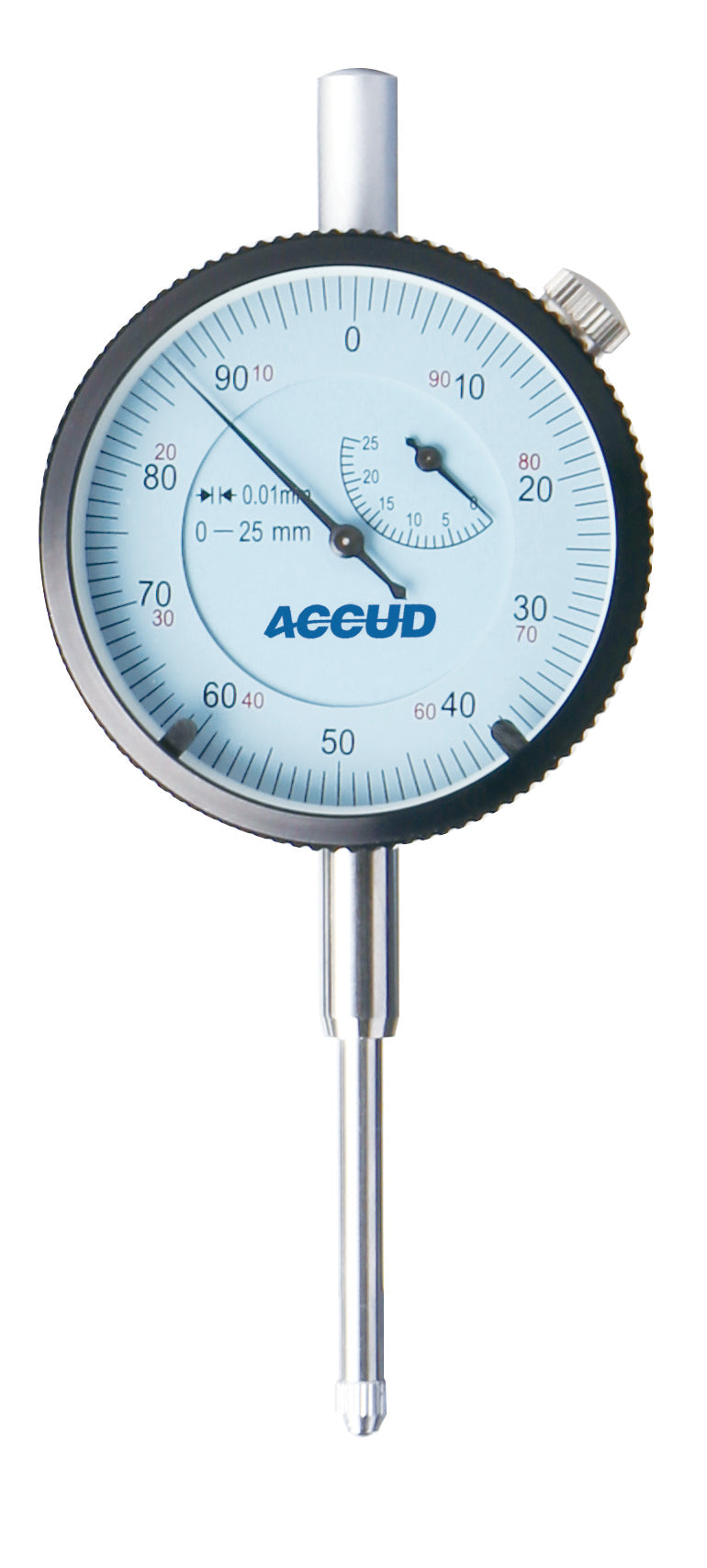 DIAL INDICATOR, lug back,with calibration certificate range 25mm resolution 0.01mm