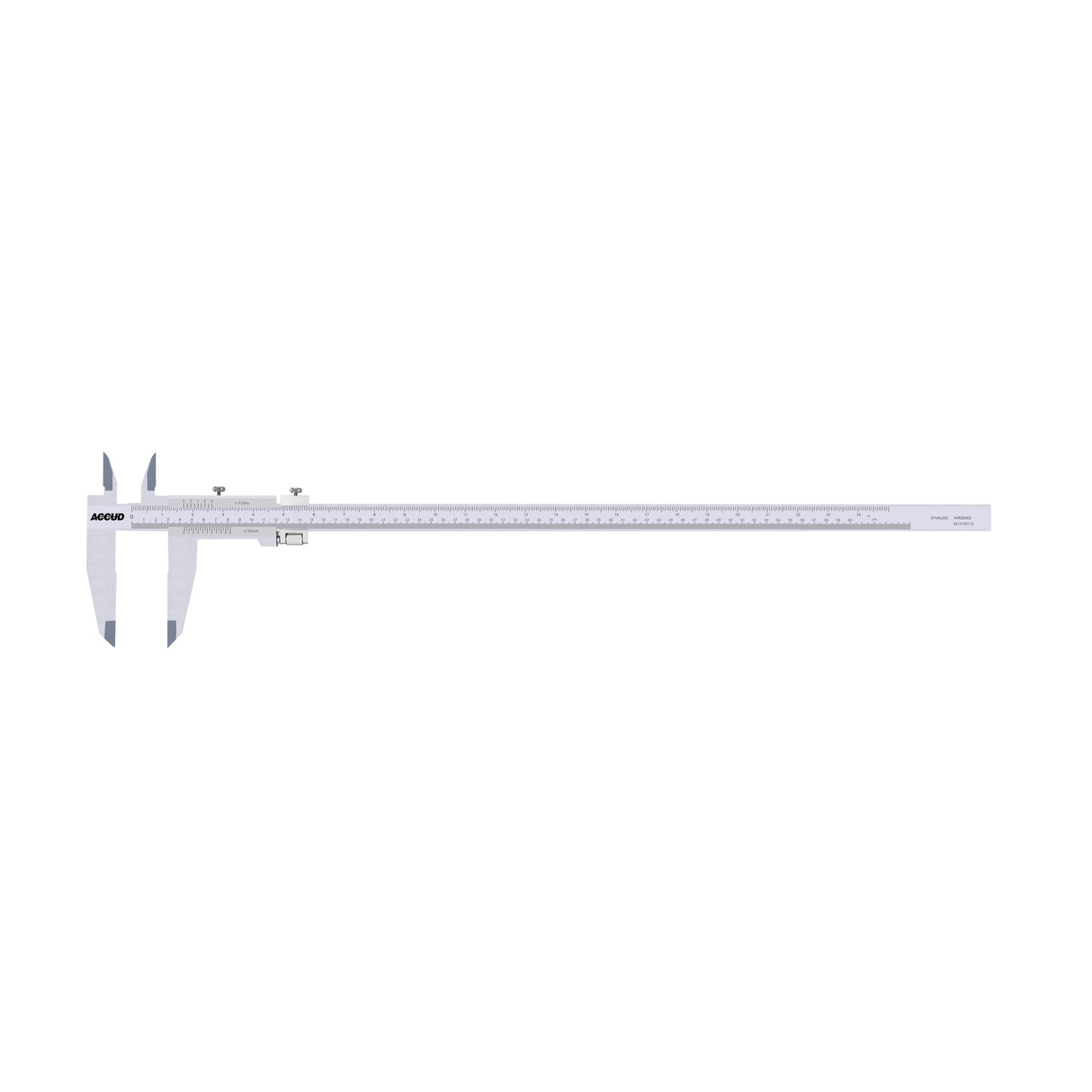 VERNIER CALIPER (SOLID TYPE), jaw length 100mm) range 0-600mm resolution 0.02mm/0.001“