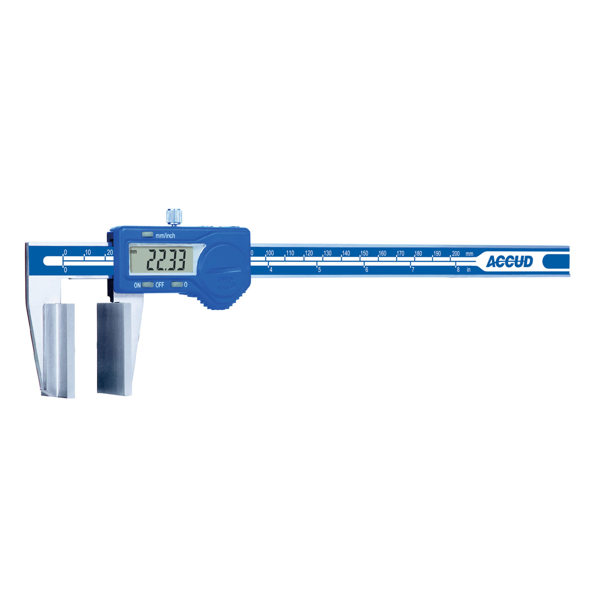 DIGITAL CALIPER WITH LARGE MEASURING FACES range 0-200mm/0-8" resolution 0.01mm/0.0005"