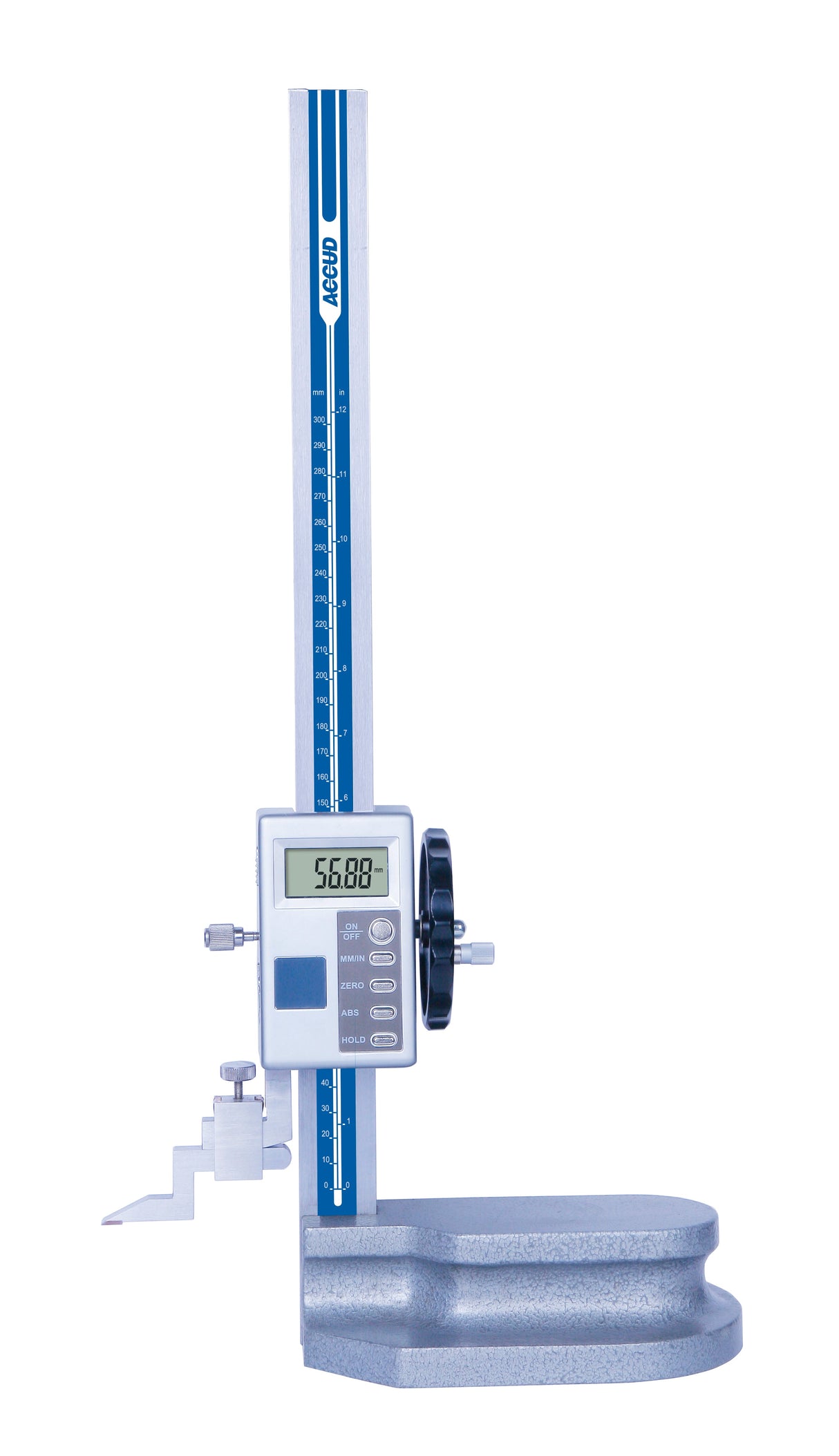 DIGITAL HEIGHT GAGE WITH DRIVING WHEEL range 0-600mm/0-24" resolution 0.01mm/0.0005"