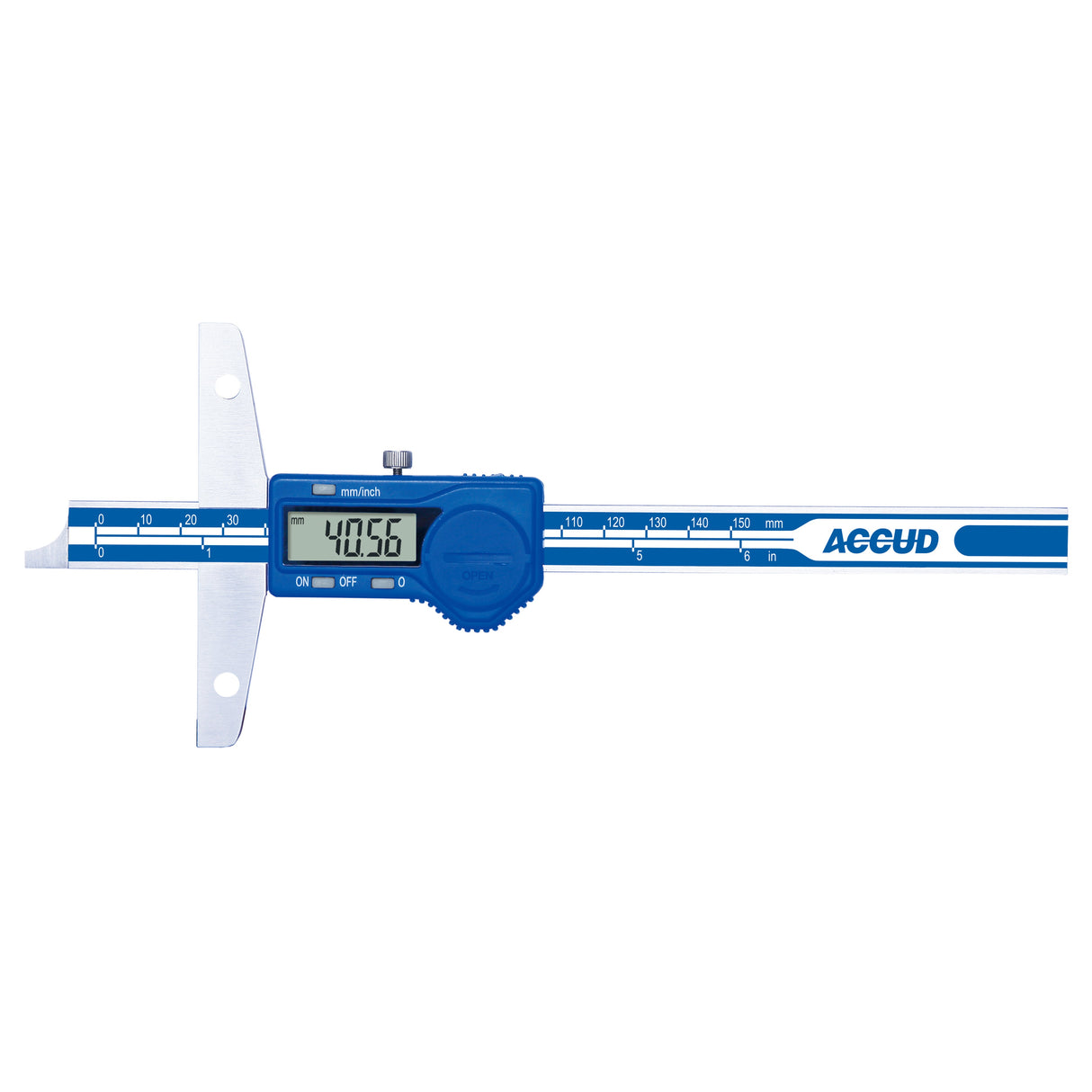 DIGITAL DEPTH CALIPER WITH HOLES range 0-300mm/0-12" resolution 0.01mm/0.0005"