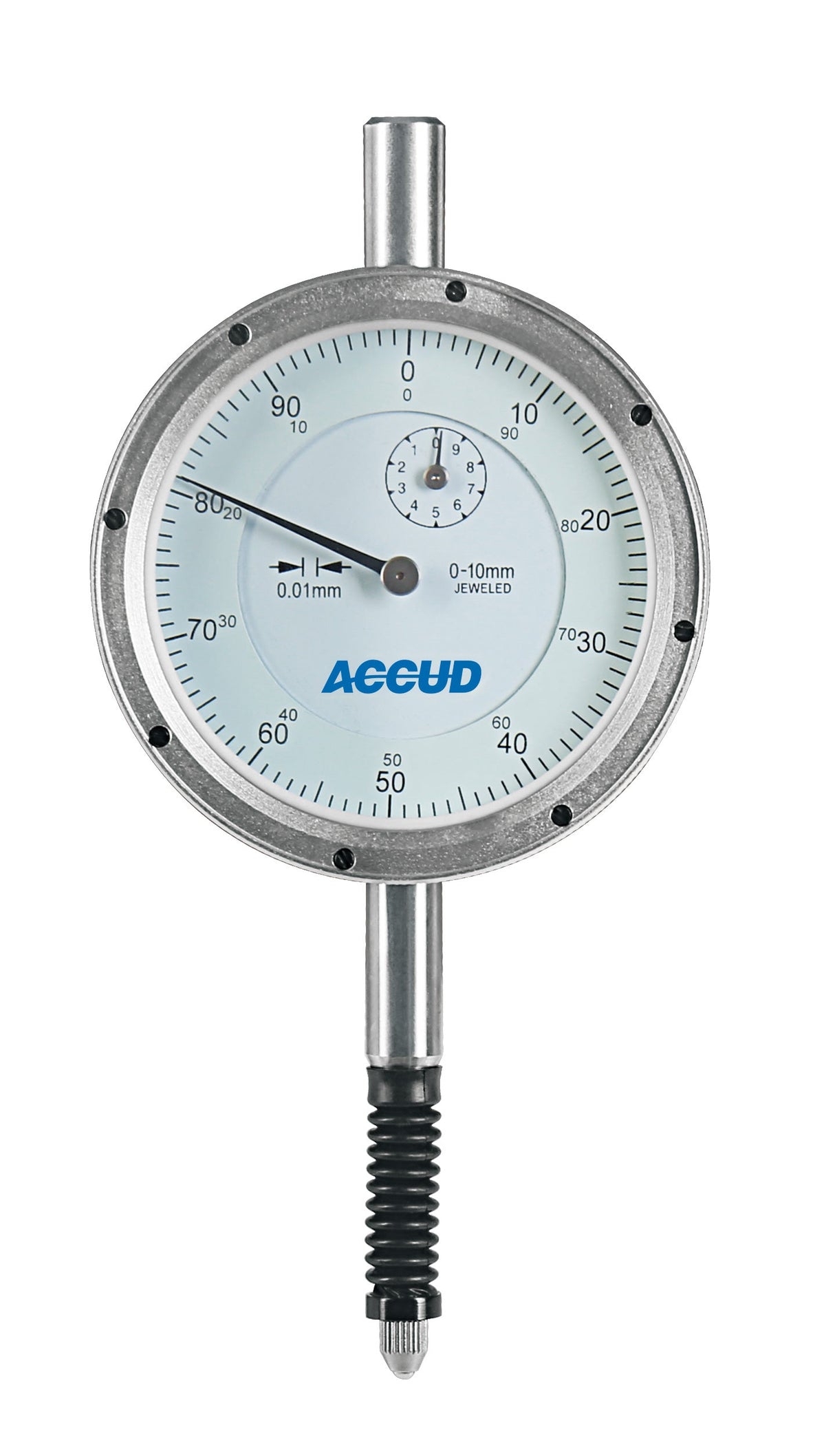 WATERPROOF DIAL INDICATOR (flat back) range 10mm resolution 0.01mm