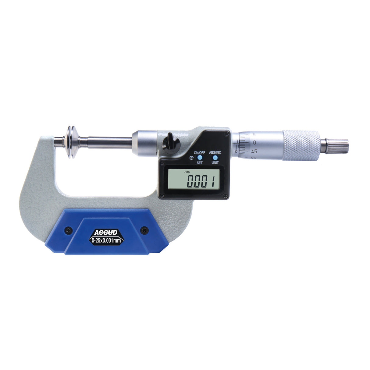 DIGITAL NON ROTATING SPINDLE DISK MICROMETER range 75-100mm/3-4" resolution 0.001mm/0.00005"