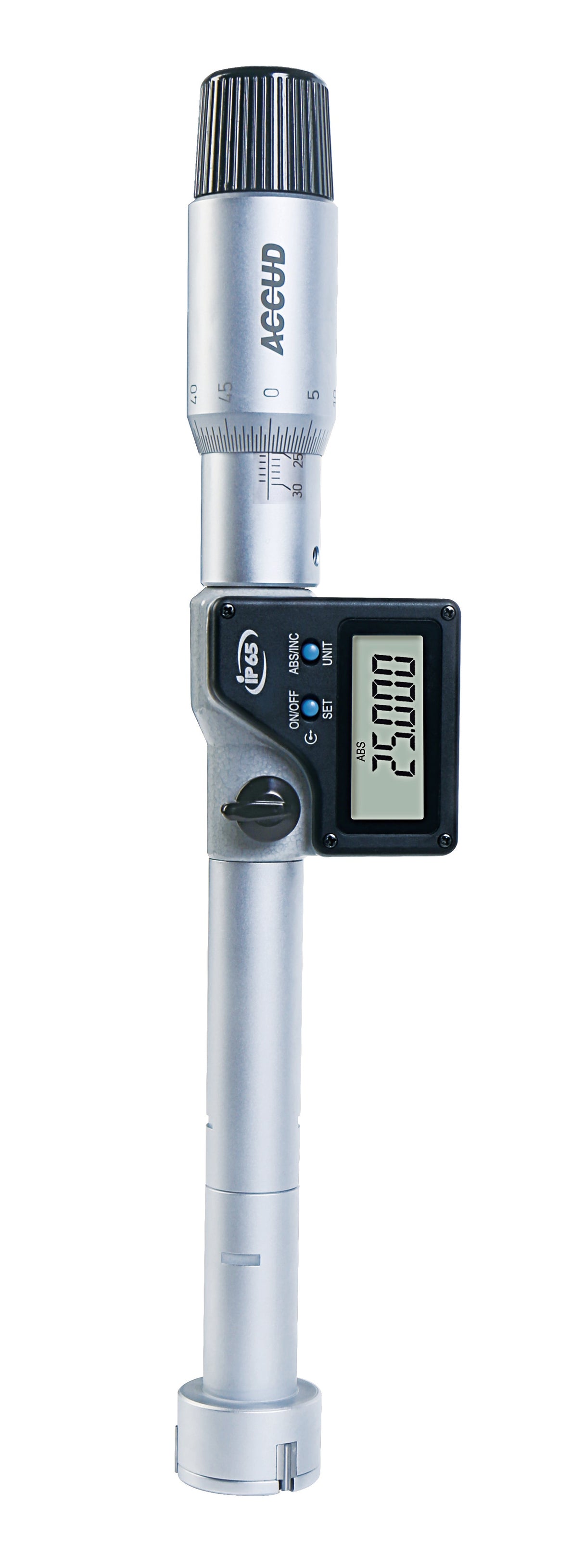 DIGITAL THREE POINTS INTERNAL MICROMETER, with setting ring range 25-30mm/0.98-1.18" resolution 0.001mm/0.00005"