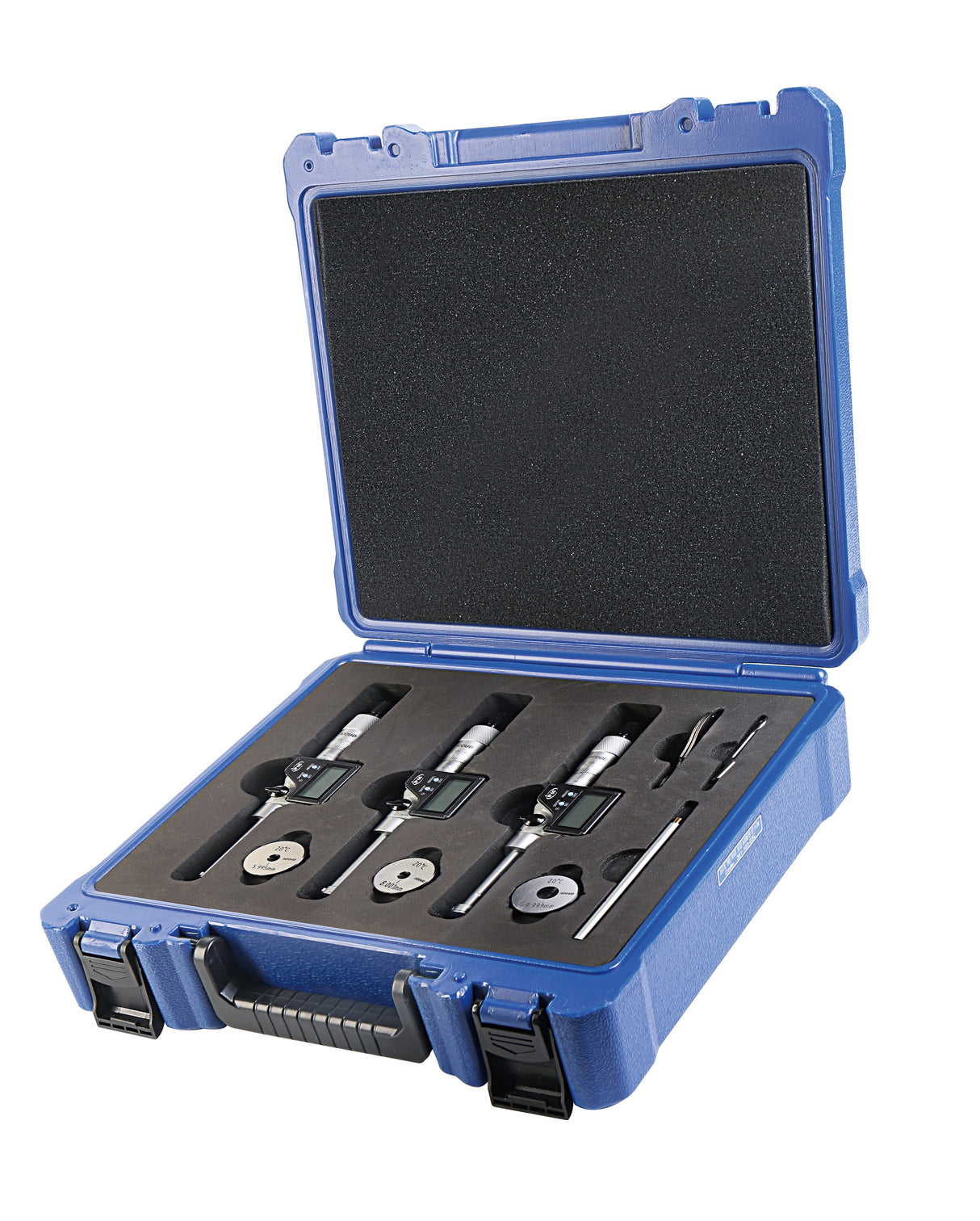 DIGITAL THREE POINTS INTERNAL MICROMETER SET, with setting rings range 20-50mm resolution 0.001mm/0.00005"