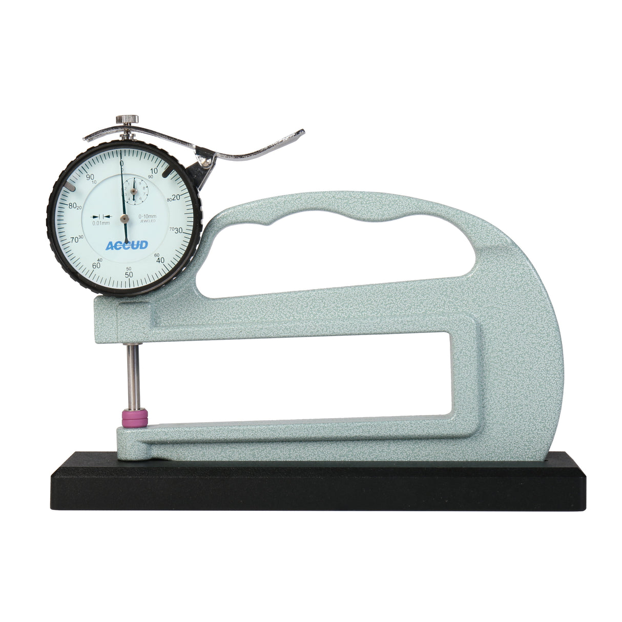 THICKNESS GAUGE with base, flat-flat tips range 0-10mm resolution 0.01mm